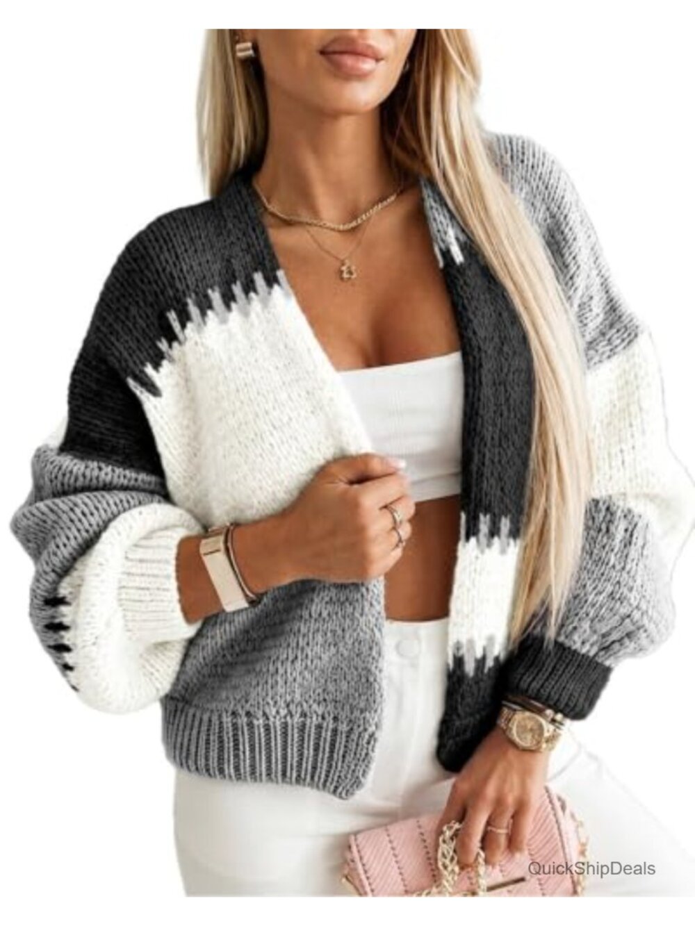 Chunky Knit Open Front Cardigan, Soft & Cozy Heavy Knit Sweater for Fall Winter